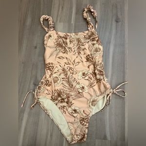 Aguabendita for target women’s swimsuit one piece L large pink brown floral